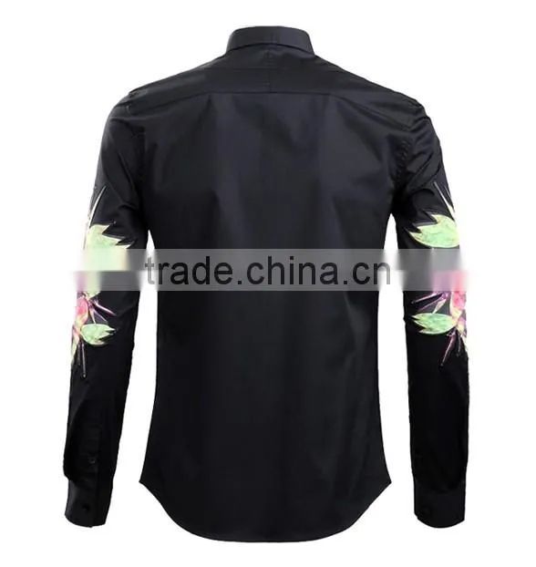 The European and American fashion leisure long-sleeved cotton shirt
