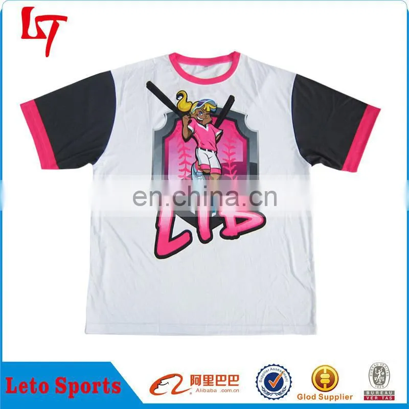 custom fashion round-neck lacrosse t-shirts lacrosse training jersey for women