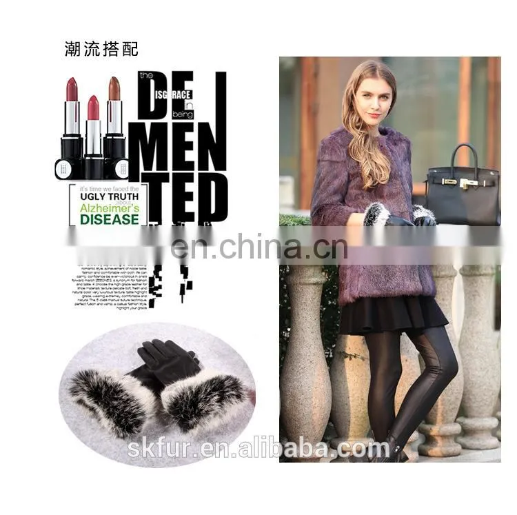 China factory wholesale winter warm real sheepskin soft leather work glove for lady