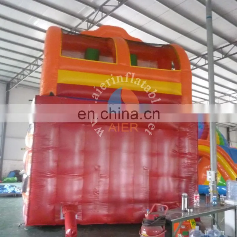 2017 new giant inflatable slide/ inflatable dry slide with castle / red car slide for adult
