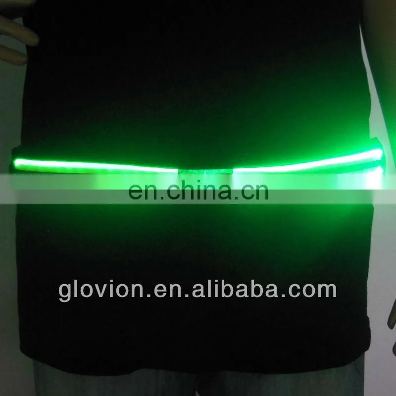 Newest Flashing led waistband led light zipper waistband glowing sports waistband