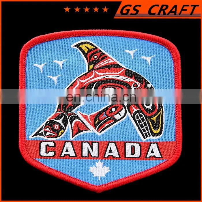 High quality custom logo bird woven decorative clothing patches