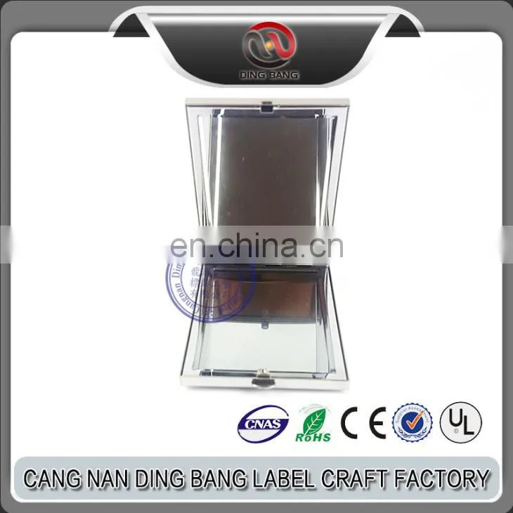 Wholesale OEM Metal Crafts Compact Mirror Type And Wedding Souvenir Use Custom Printed Logo Double Side Metal Square Mirror