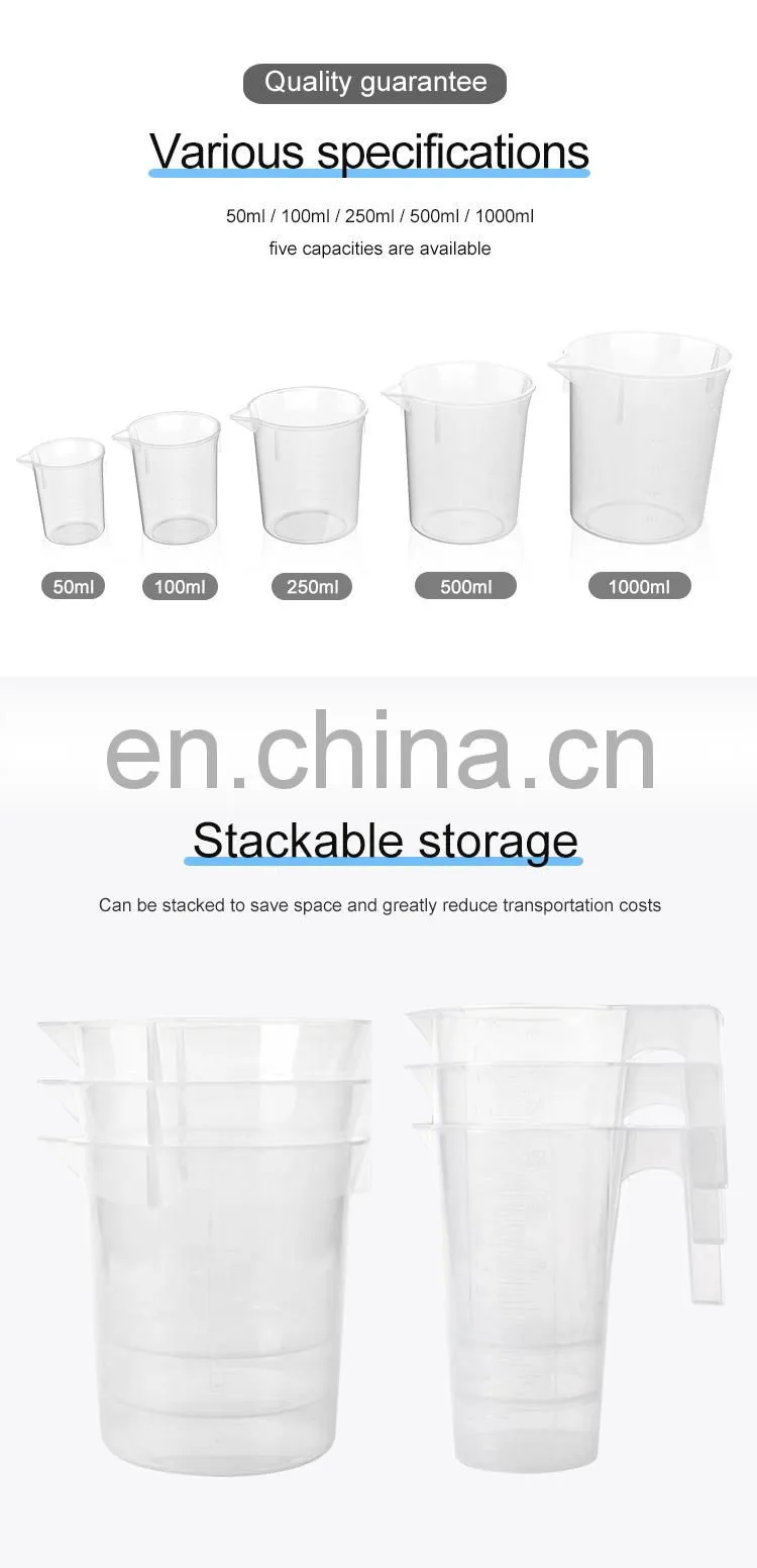 AKMLAB Graduated Chemistry Laboratory Plastic Beaker