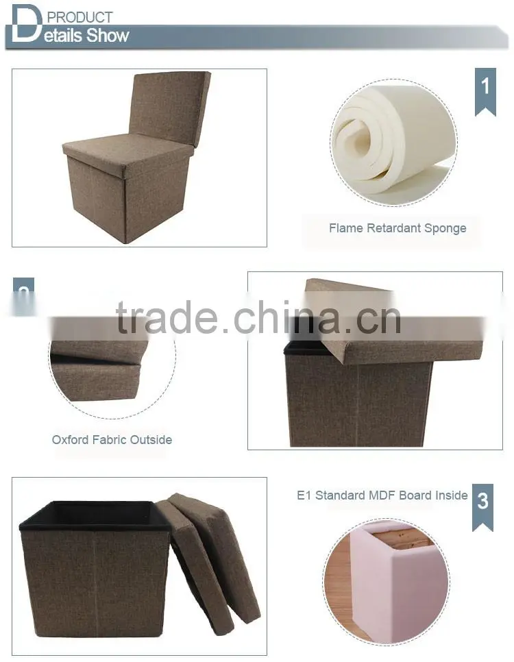 Storage Trunk Collapsable Footstool with Storage