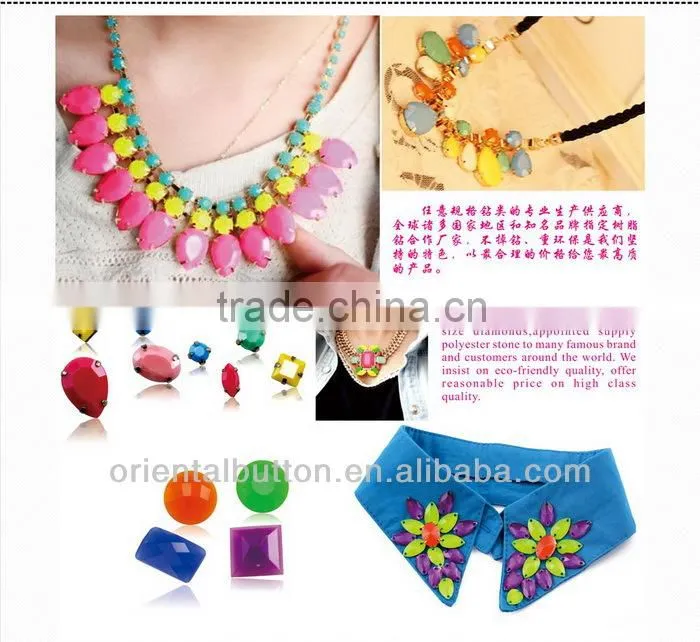 colorful sew on stones with metal claw