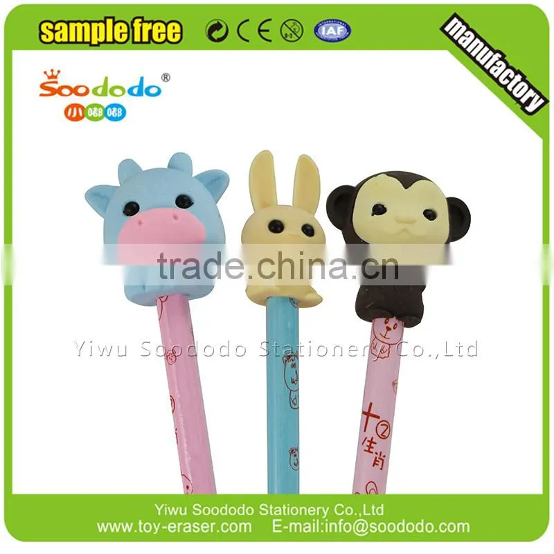 Colored Eraser Pencil Topper custom Animal stationery eraser