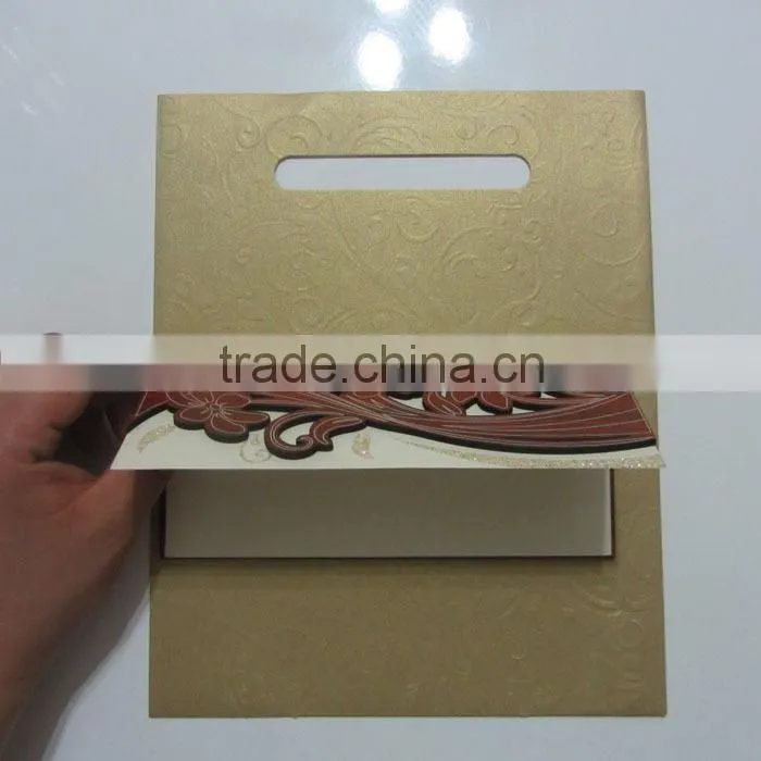 2016 Party Supply Luxury Chocolate Wooden Wedding Card Invitation