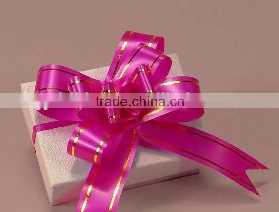 The Hign Quality Purple Grosgrain Betterfly Ribbon with Gold Edge for Valentine's day Gift Packaging