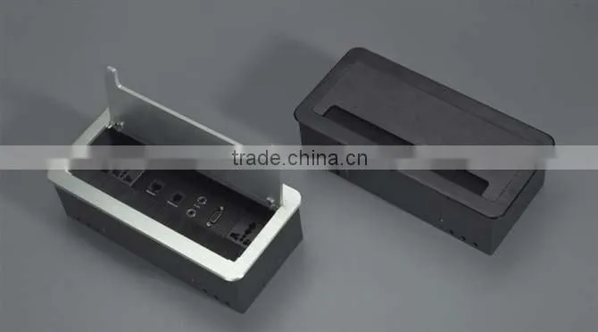 Flip open pop up desktop switch cable socket