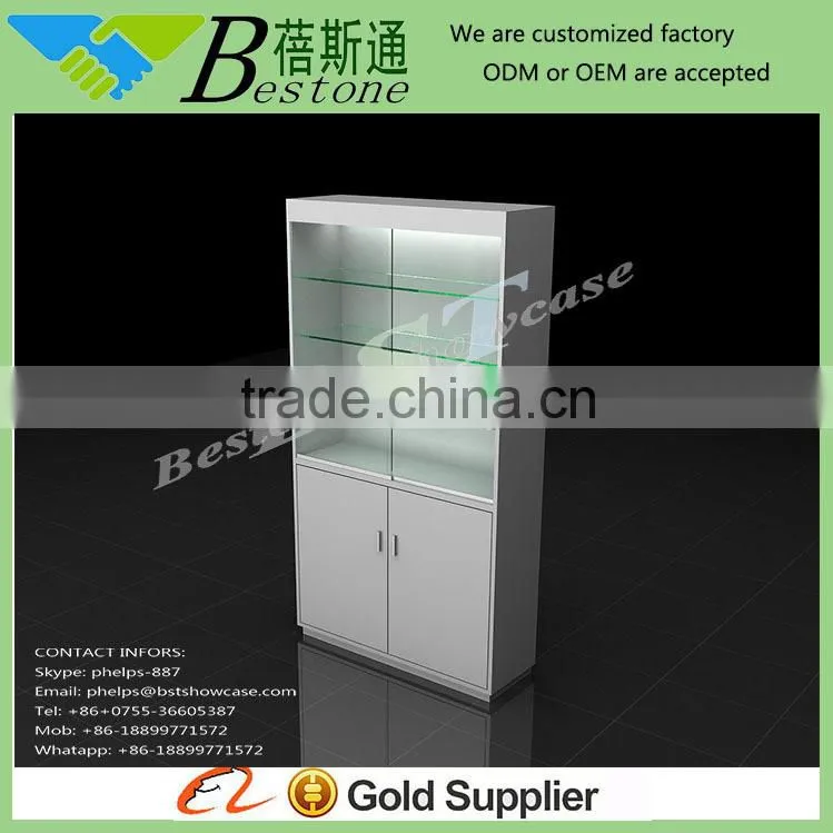 Glass vitrine cheap display cabinet