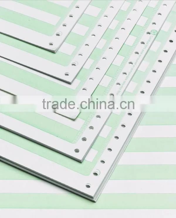 Green Bar or Blue Bar Format Continuous Form Paper