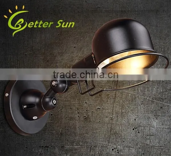 Loft Glass Shade Wall Sconce Bedside Vintage Solar Wall Light for Corridor
