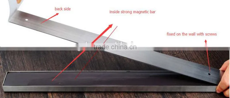 stainless steel wall mounted Magnetic Kitchen Knife Tool Rack Strip 14''/ 16''/ 18'' Standard size Magnetic Knife Holder