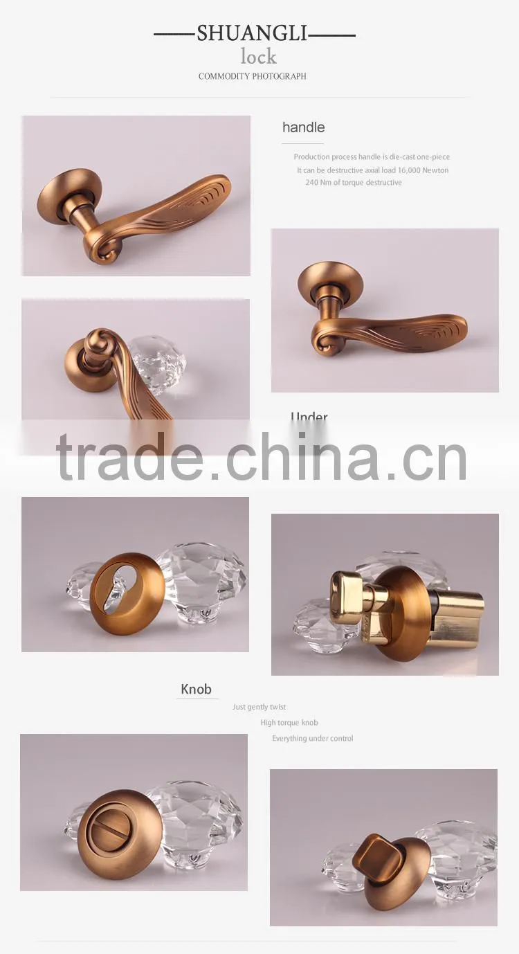 HZ53-70 New design Zinc Alloy rosette door lock with American style door lock AE door handle
