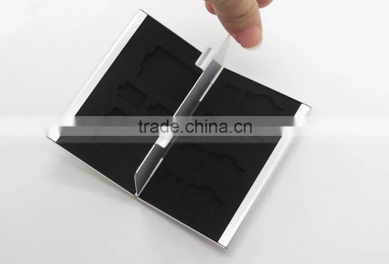 Aluminium Alloy EVA Sponge Memory Card Storage Box Protecter Case 2x for SD card, 2x TF Card, 4x SIM Card 4x Micro SIM Card