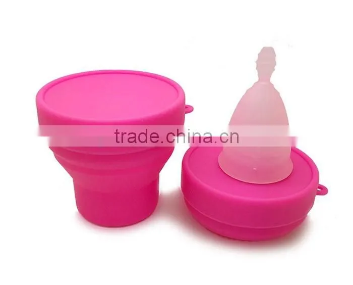 Silicone foldable cup for silicon menstrual cup