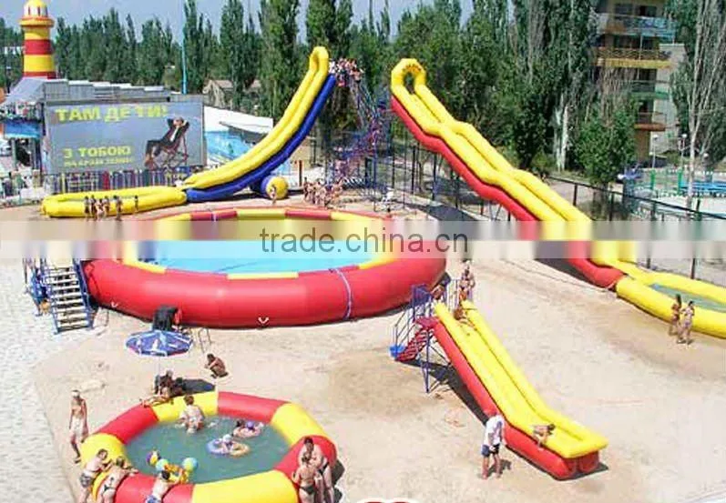 commercial grade inflatable water slides / inflatable slide with pool