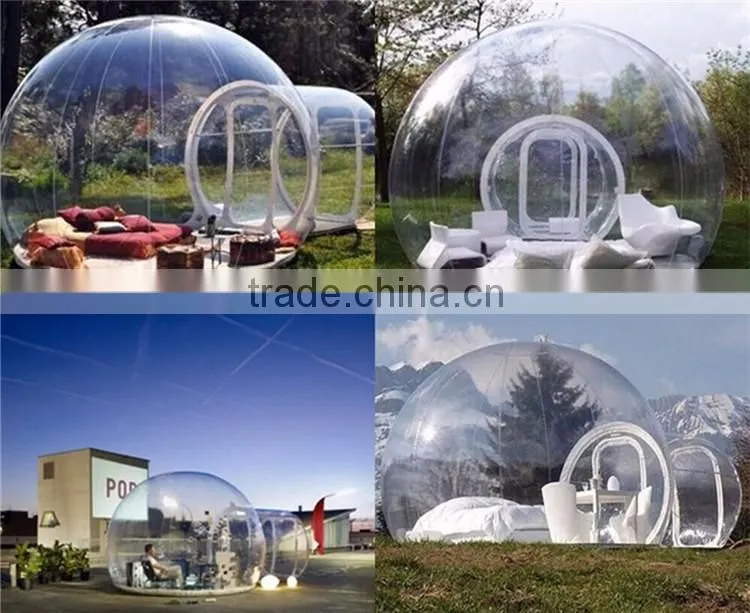 Outdoor Single Tunnel Inflatable Beach Tent Round Inflatable Transparent Tent House Spherical Inflatable Camping Tent