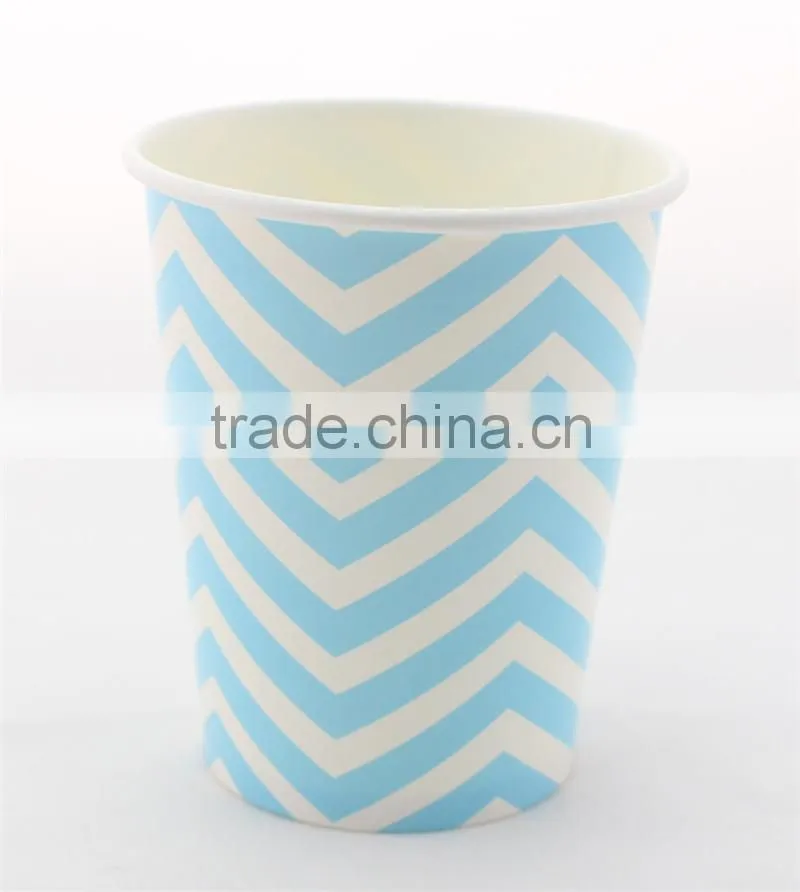 SGS&FDA Certificated New Design 9oz Stocked Cup Cold Drinking Paper Cups