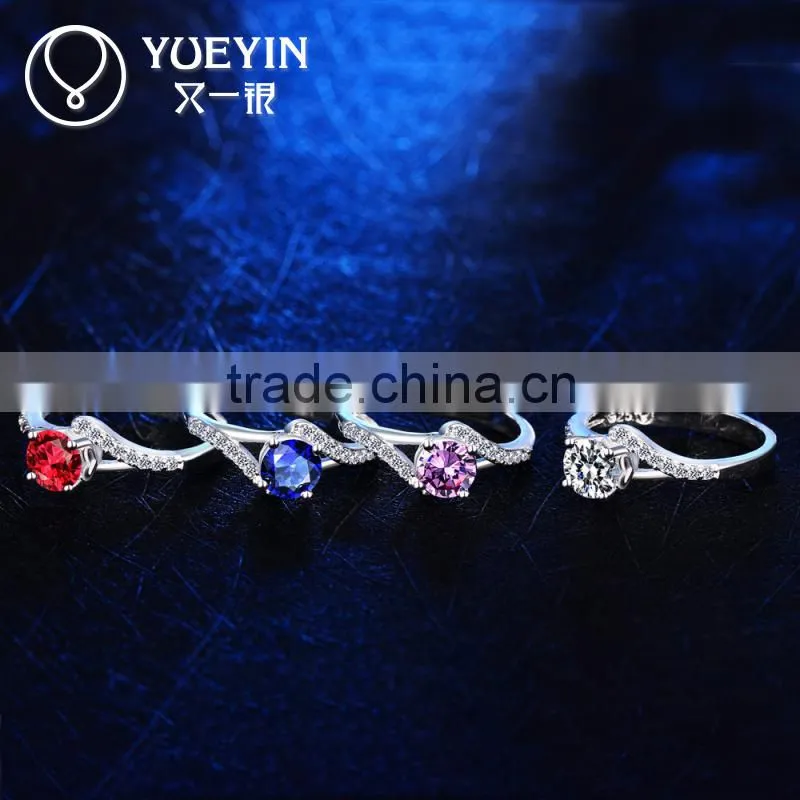 Latest design Lekani mix colour 925 sterling silver plated rings