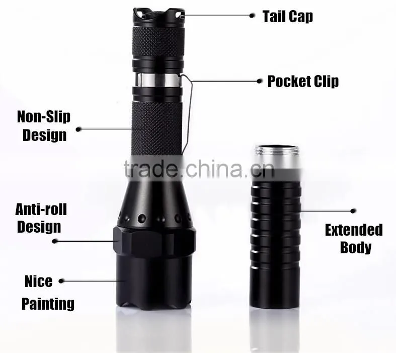 (130212) Military Level/Tactical/Led Flashlight Police with 18650 Battery