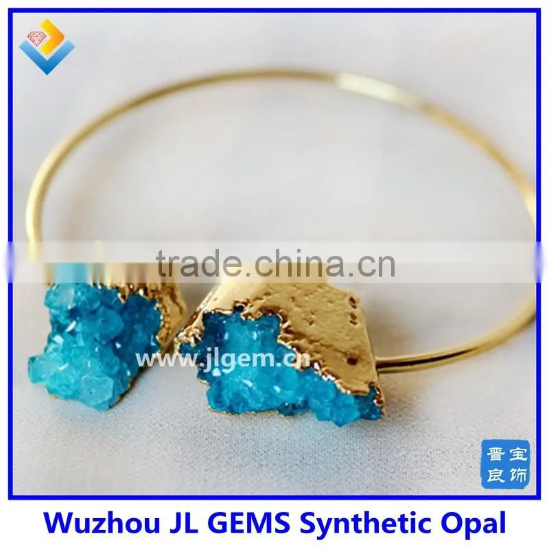 wholesale synthetic turquoise baroque bangle alloy baroque bracelet
