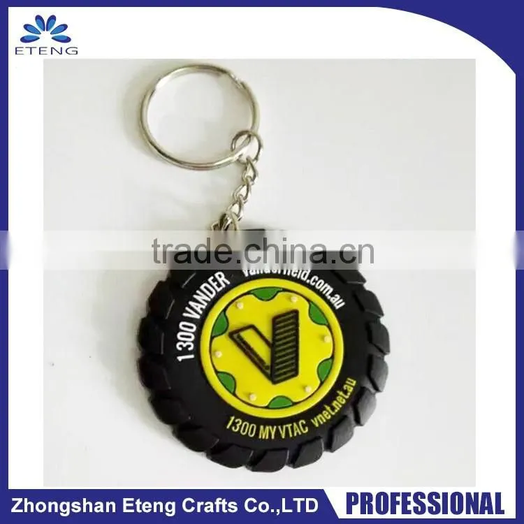 Promotion gifts away custom design soft rubber keychain for anniversary