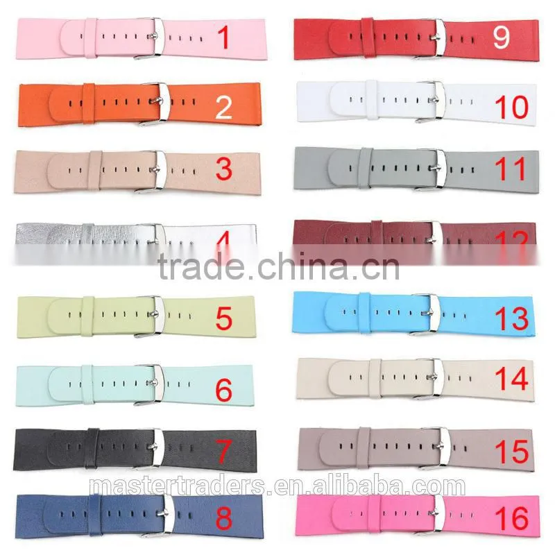 Cheap Colorful PU Leather Watch Band Wrist Strap Bracelet Without Metal Buckle For 42MM Apple Watch MT-3588