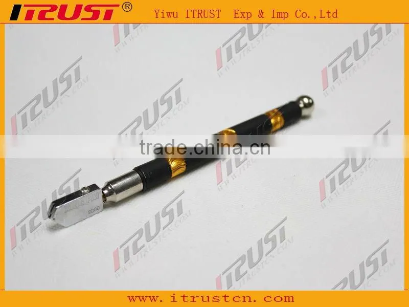 glass cutter with tungsten carbide scribing wheel tip and alloy handle