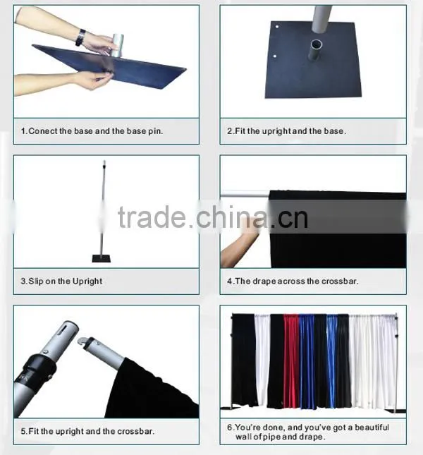 Pipe and drape system, backdrop pipe and drape for wedding