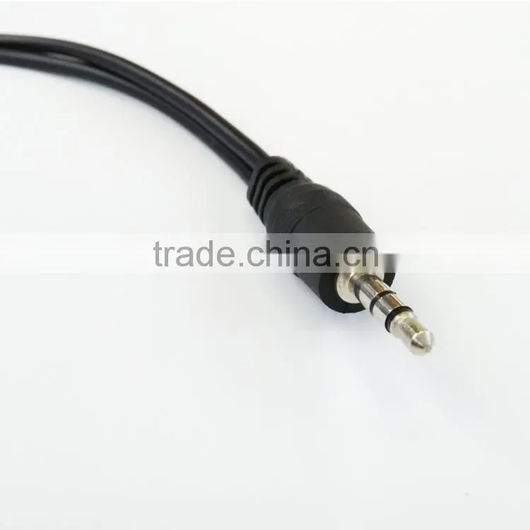 Factory price audio 1 male to 2 female RCA spliter for mobilephone/computer/game player