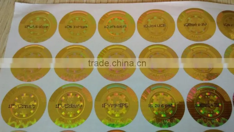 Customized round oval sticker for glass and plastic
