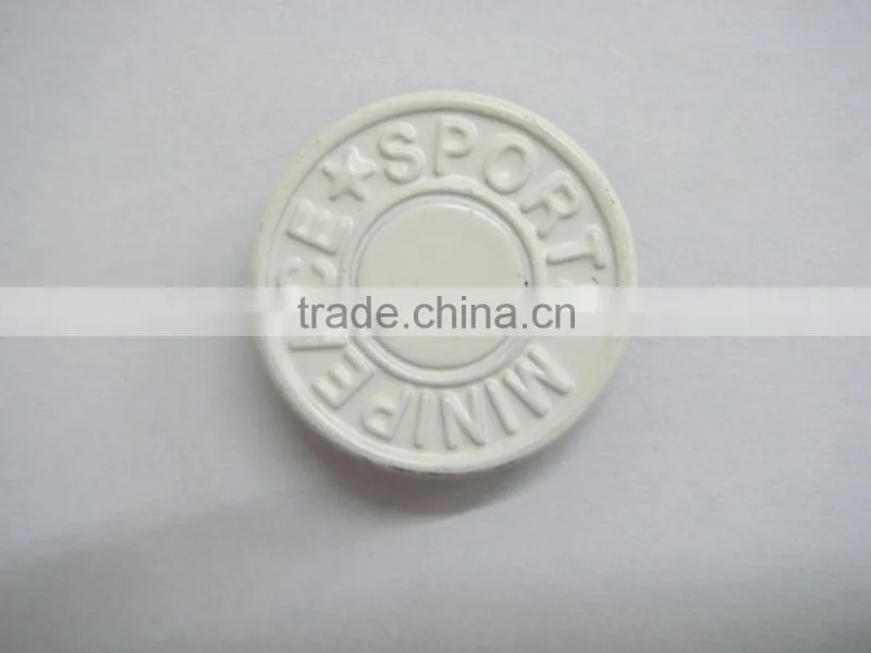 20mm white engraved customer logo snap button for man clothing