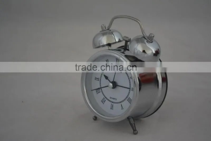 buy in China best selling cool silver mantle interactive clock with white clock face for home decoration