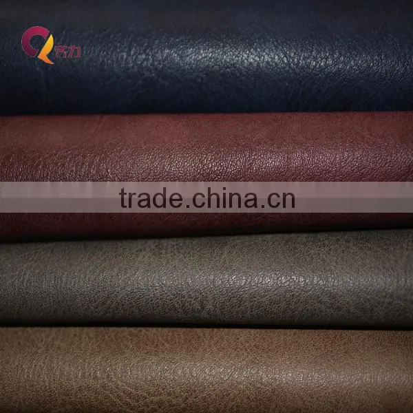 QILI 2014 embossing pu leather with powder feeling natural luster