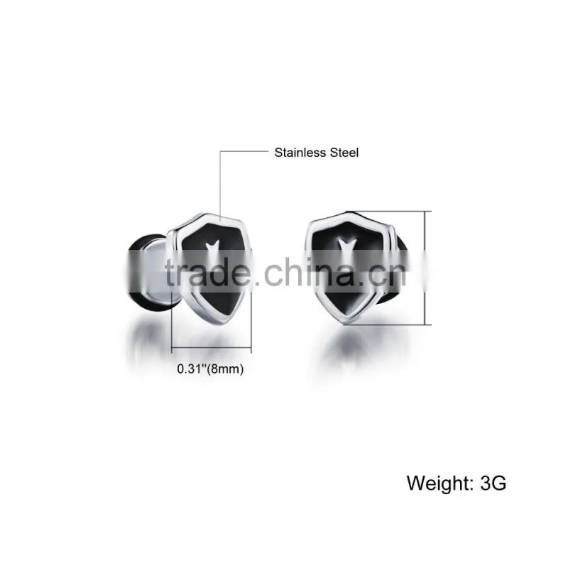 2016 fashion stainless steel body jewelry Catholic shape Catholic cross male earring