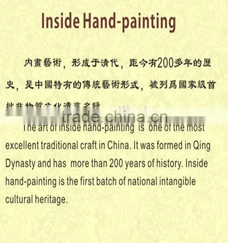 Lovely inside painted glass ornament for Christmas decoration