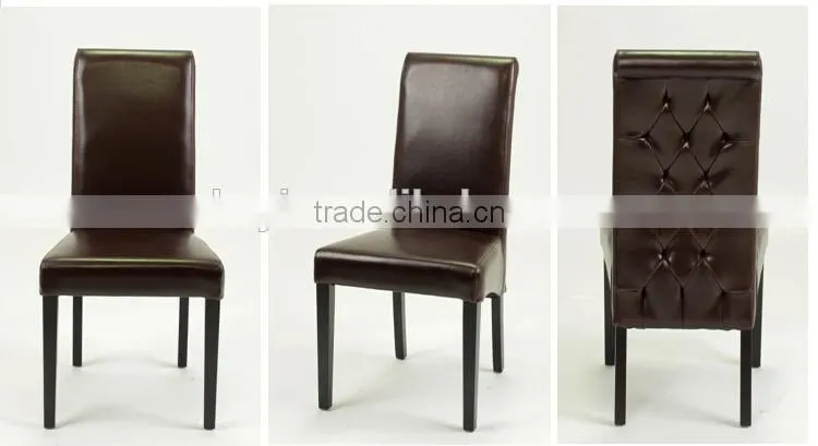 Special back design high leather chairs dining room furniture/leather restaurant chair (KY-3216)