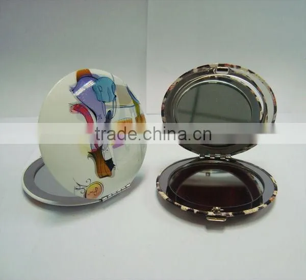 Fashion sexy Round Metal stand table mirror for round portable makeup mirror