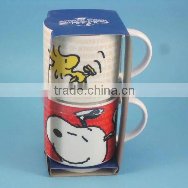YF28030 Custom animal pattern printed stackable ceramic mug