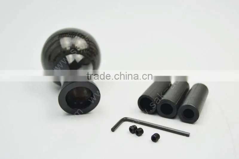 Racing Real Black 3K Carbon Fiber Aluminum Ball Gear Shift Knob Head