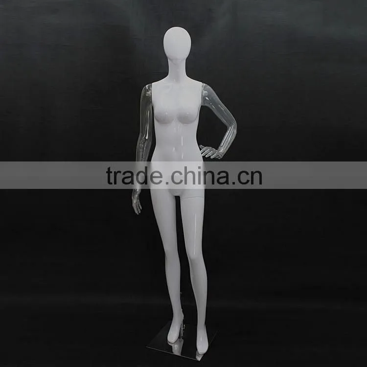 female clear plastic manneuqin, transparent lingerie mannequin