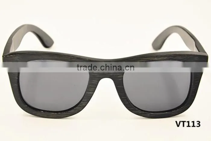 2016 round square retro UV400 color lens design bamboo wooden polarized sunglasses quality
