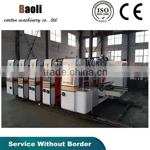 Flexo printer slotter die-cutter stacker machine