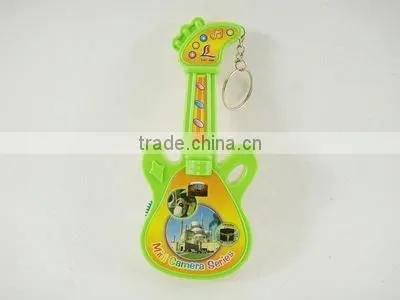 Knock jean and toy guitar