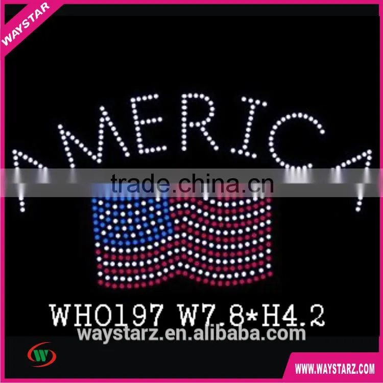 America Flag Rhinestone Transfers For Jeans