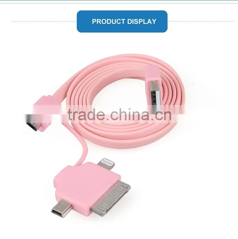 3 in 1 data cable Micro USB ABS shell Sync Charging Cable for mobile phone samsung iphone