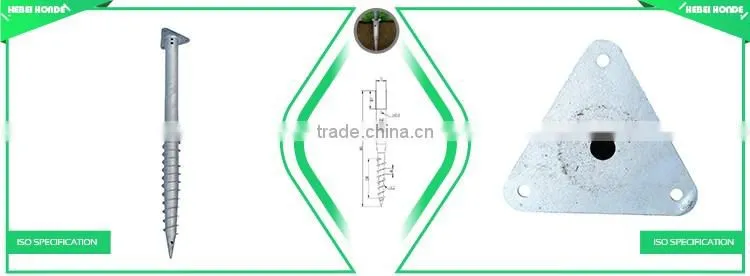 Factory Direct Sale Triangle Flange Ground Screw Anchors