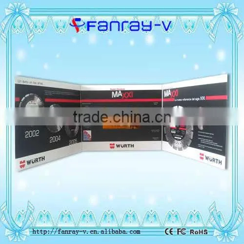7 inch LCD video brochure card in print, video cards, video greeting cards in printed